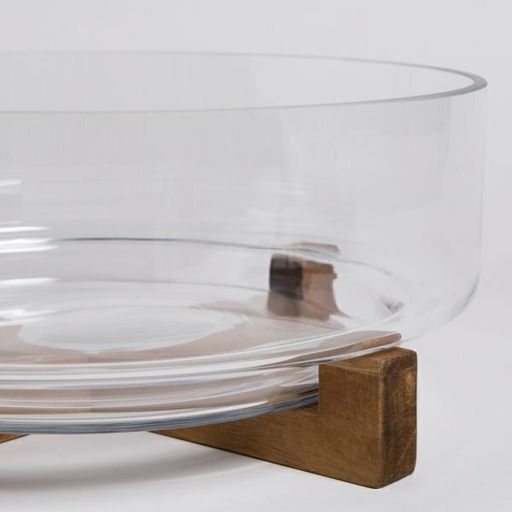 [AAG224] BOWL DE VIDRIO CON BASE DE ACACIA GRANDE 12X28 CM - eCommerce 4