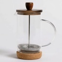 [AAG382] CAFETERA CON EMBOLO TAPA ACACIA Y BASE CORCHO 350 - eCommerce 4