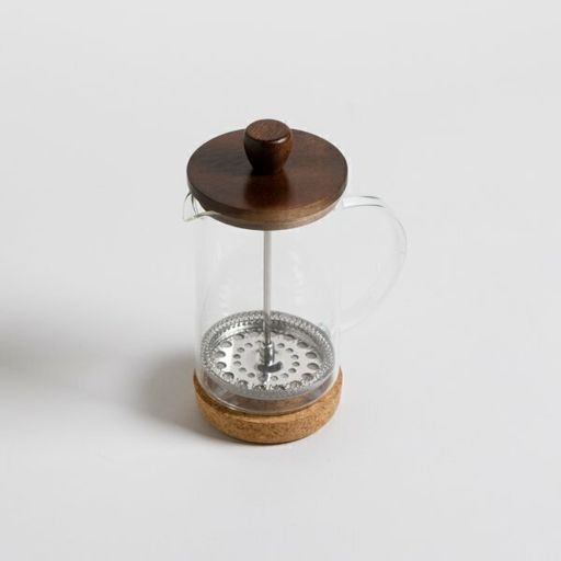 [AAG382] CAFETERA CON EMBOLO TAPA ACACIA Y BASE CORCHO 350 - eCommerce 5