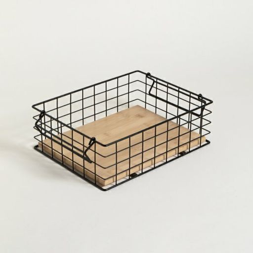 [AAC885] CANASTO NEGRO CON ASAS BASE BAMBOO - eCommerce 3