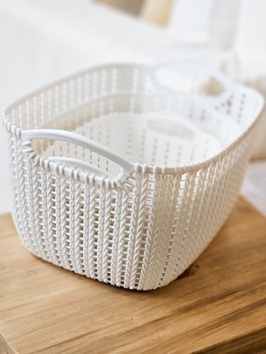 [AAA973.0] CANASTO ORGANIZADOR RATTAN BLANCO MEDIANO - eCommerce 2