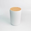 [AB133] CESTO DE BASURA BLANCO CON TAPA DE BAMBOO - eCommerce 2