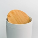 [AB133] CESTO DE BASURA BLANCO CON TAPA DE BAMBOO - eCommerce 3