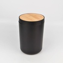 [AB134] CESTO DE BASURA NEGRO CON TAPA DE BAMBOO - eCommerce 2