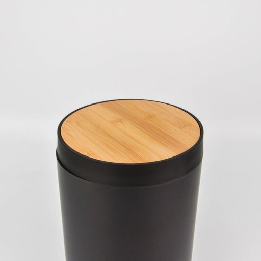 [AB134] CESTO DE BASURA NEGRO CON TAPA DE BAMBOO - eCommerce 3