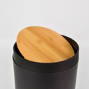 [AB134] CESTO DE BASURA NEGRO CON TAPA DE BAMBOO - eCommerce 4