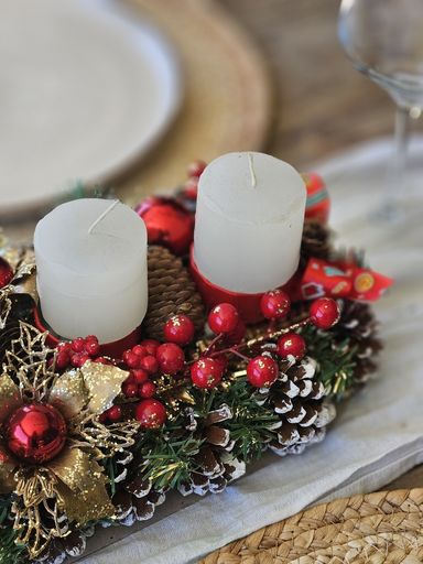 [AAH416] Centro De Mesa Navideño Con 4 Portavelas - eCommerce 3