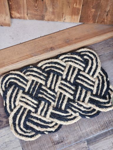 [AAC576.0] ALFOMBRA FIBRA DE COCO TRENZA Trenza Negro/Yute - eCommerce 4