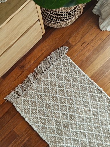 [AAG110] ALFOMBRA GRIS TRAMA ROMBO BLANCO 50X80 - eCommerce 4