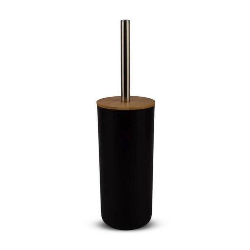 [AAD823] ESCOBILLA CILÍNDRICA NEGRA LISA CON TAPA DE BAMBOO - eCommerce 3
