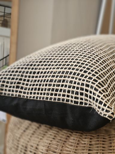 [AAD555] FUNDA DE ALMOHADON TUSSOR YUTE RED NEGRO 60X40 - eCommerce 3