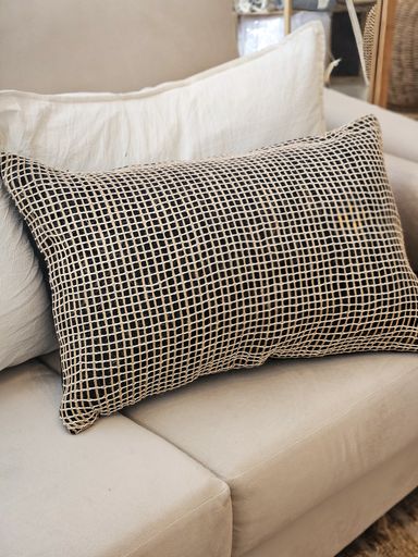 [AAD555] FUNDA DE ALMOHADON TUSSOR YUTE RED NEGRO 60X40 - eCommerce 4