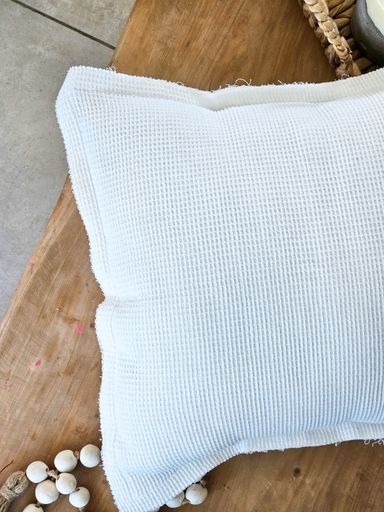 [AB191] FUNDA WAFFLE 60X60 - OFF WHITE ALMOHADON - eCommerce 2