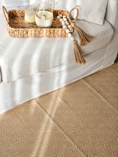 [AAD743] ALFOMBRA MILAN BLANCO Y CAMEL 120X180CM - eCommerce 2