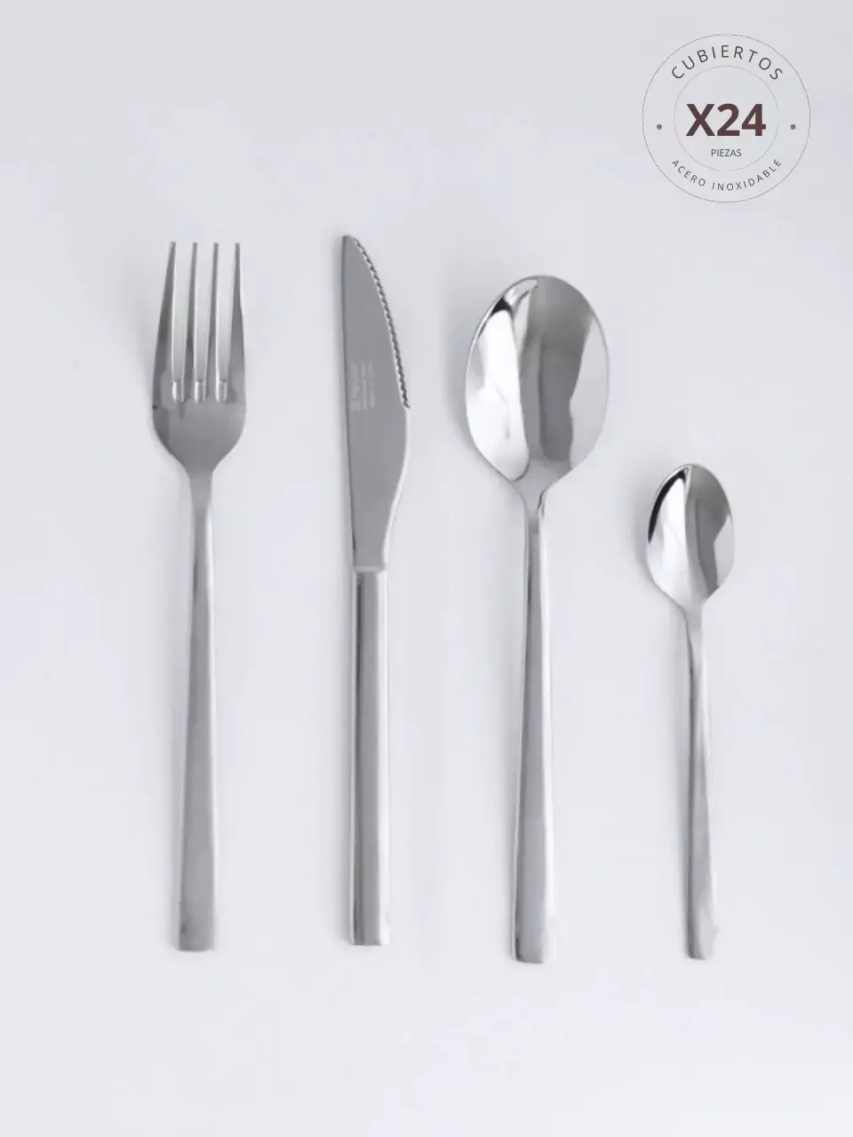 [AAE002] JUEGO DE CUBIERTOS ACERO INOXIDABLE PLANO X24 PIEZAS - eCommerce 3
