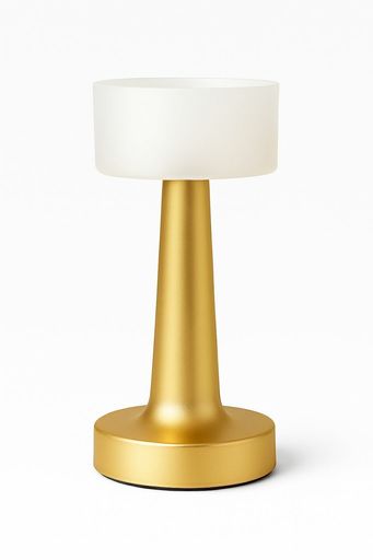 [AAD808] LAMPARA CON PANTALLA REDONDA LISA CON USB LUZ LED DORADO - eCommerce 3