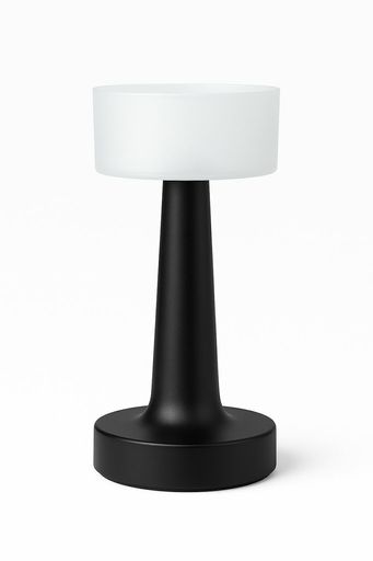 [AAD809] LAMPARA CON PANTALLA REDONDA LISA CON USB LUZ LED NEGRO - eCommerce 3