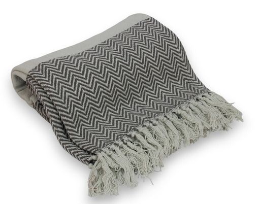[AAG098] MANTA NATURAL Y GUARDA EN V GRIS 125X150 CM - eCommerce 4