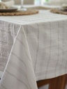 [AAA757.0] MANTEL OFF WHITE MIL RAYAS GRIS PERLA 200X150 - eCommerce 4