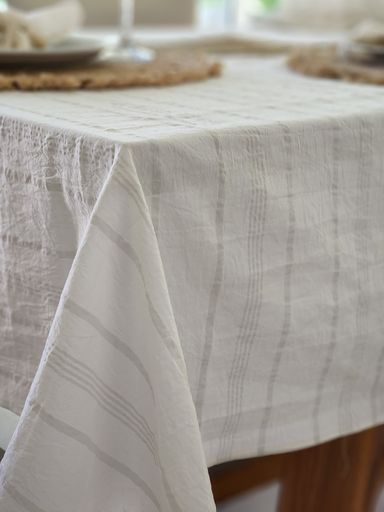[AAA759.0] MANTEL OFF WHITE MIL RAYAS GRIS PERLA 300X150 - eCommerce 4