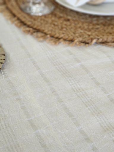 [AAA759.0] MANTEL OFF WHITE MIL RAYAS GRIS PERLA 300X150 - eCommerce 5
