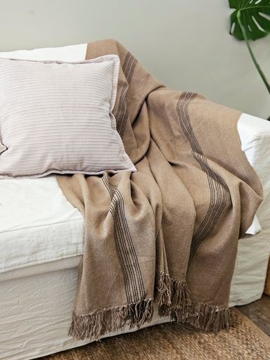 [AAF204] Manta marron con guardas chocolate 125x150 cm - eCommerce 3
