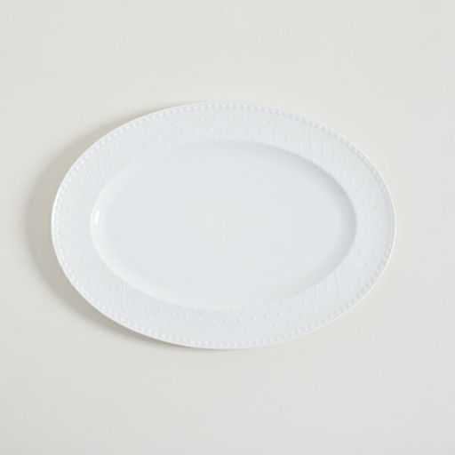[AAE586] PLATO OVAL PORCELANA BLANCA DISEÑO ENCADENADO 30.5X22.5 CM - eCommerce 3