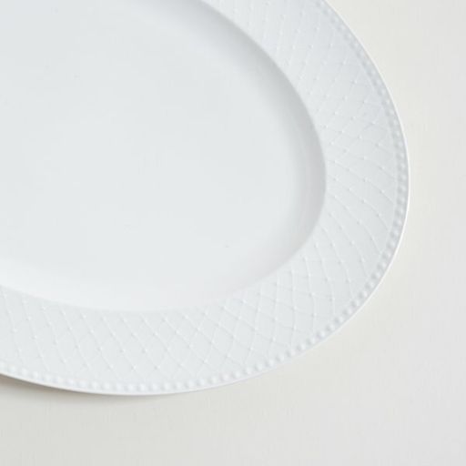 [AAE586] PLATO OVAL PORCELANA BLANCA DISEÑO ENCADENADO 30.5X22.5 CM - eCommerce 5