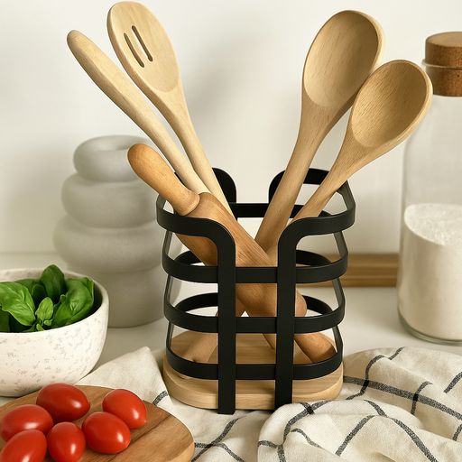 [AAD626] PORTA UTENSILIOS CAROL NEGRO BASE BAMBOO - eCommerce 3