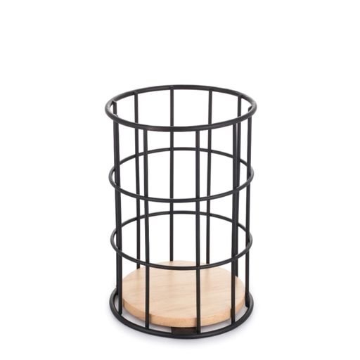 [AAF399] PORTA UTENSILIOS NEGRO BASE BAMBOO ALTO - eCommerce 5