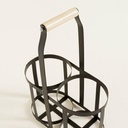 [AAD710] PORTABOTELLAS X2 NEGRO C/ MANIJA DE MADERA - eCommerce 4