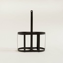 [AAD710] PORTABOTELLAS X2 NEGRO C/ MANIJA DE MADERA - eCommerce 5