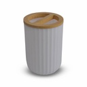 [AAD820] Portacepillo rayas verticales tapa bamboo blanco - eCommerce 2