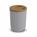 [AAD820] Portacepillo rayas verticales tapa bamboo blanco - eCommerce 3