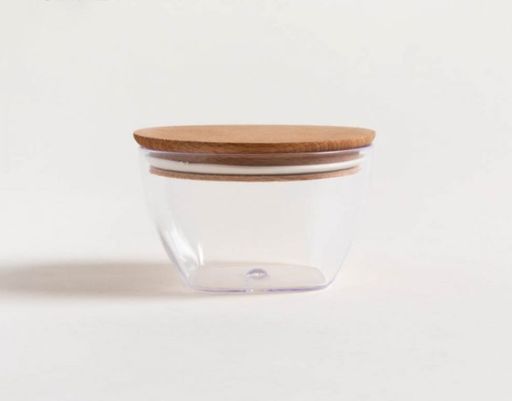 [AAE240] RECIPIENTE CONICO ACRILICO TAPA DE MADERA 300 ML - eCommerce 4