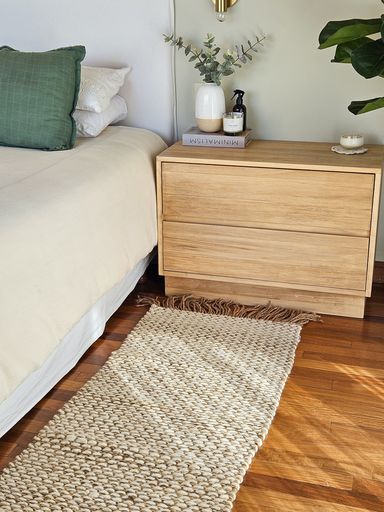 [AAF561] ALFOMBRA YUTE Y ALGODON BLANCO CON FLECOS 60X120 CM - eCommerce 4