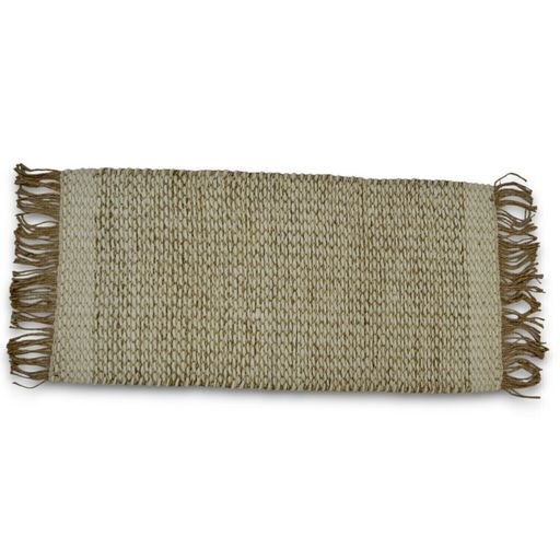 [AAF561] ALFOMBRA YUTE Y ALGODON BLANCO CON FLECOS 60X120 CM - eCommerce 5
