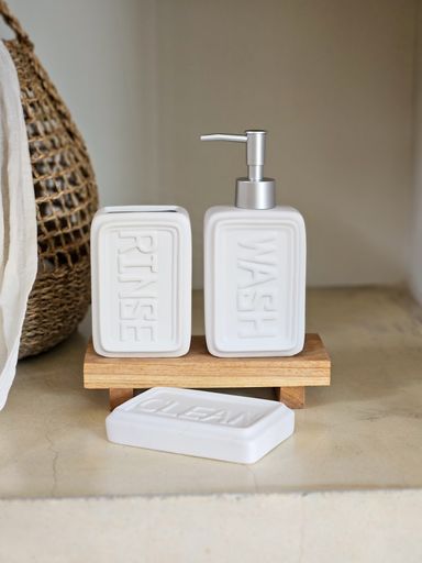 [AAE816] SET DE BAÑO X3 CERAMICA WASH BLANCO - eCommerce 3