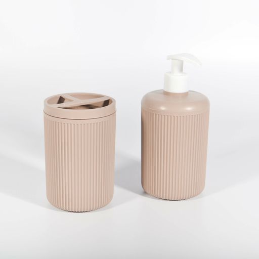 [AAC864] SET DE DISPENSER + VASO PORTA CEPILLO - BEIGE - eCommerce 2