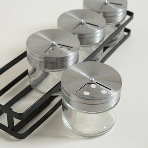 [AAE892] SET X 4 ESPECIEROS EN RACK DE METAL NEGRO 27 X 8 X 6,5 CM - eCommerce 3