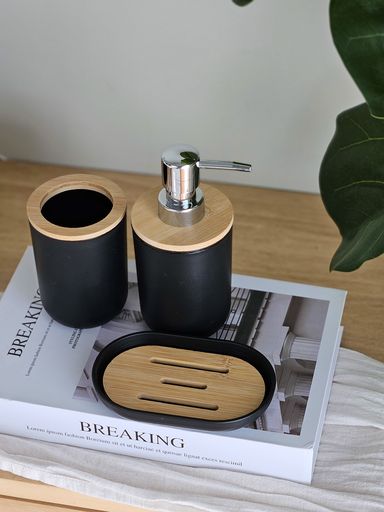 [AAG138] SET X3 DE BAÑO NEGRO BAMBOO - eCommerce 3