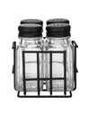 [AAD597] SET X4 ESPECIEROS VIDRIO Y METAL NEGRO - eCommerce 4