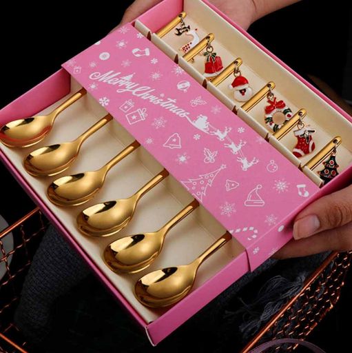[AAD883] SET X6 CUCHARITAS DORADAS MERRY CHRISTMAS - eCommerce 2