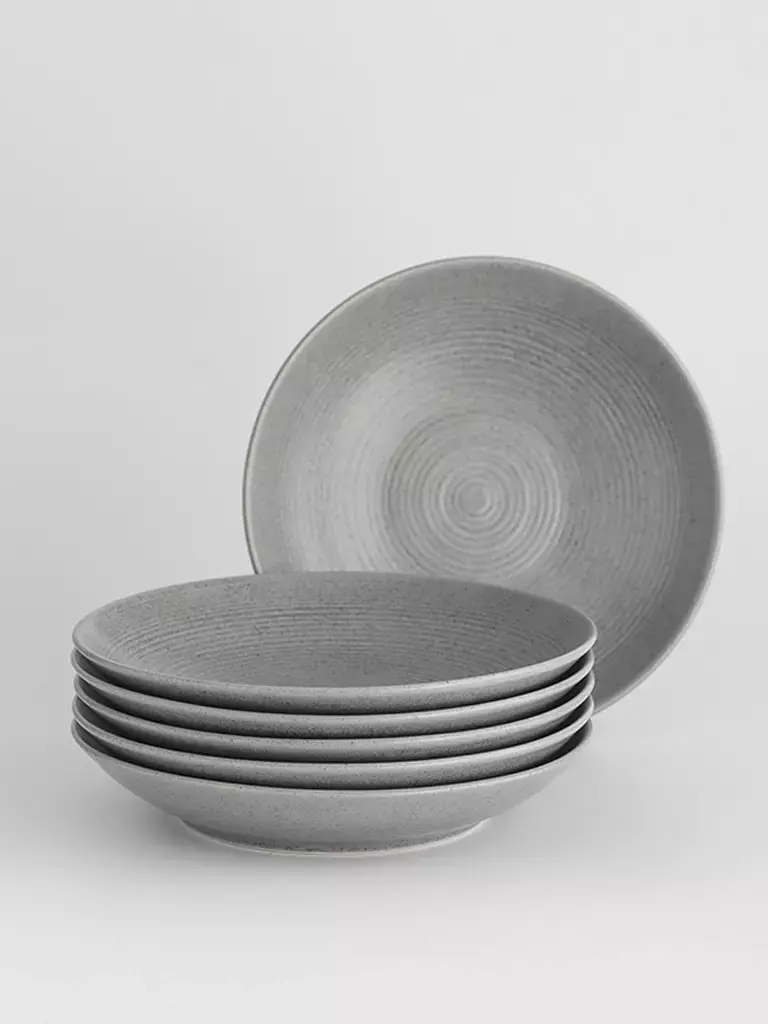 [AAF344] SET X6 PLATO HONDO PORCELANA FUSHION GREY - eCommerce 3