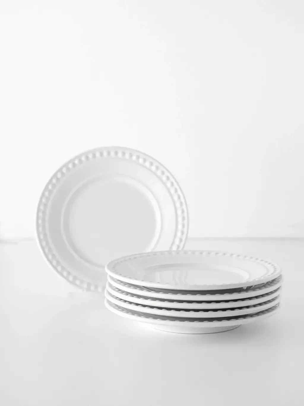 [AAE677] SET X6 PLATO POSTRE STONEWARE ATENAS BLANCO 20 CM - eCommerce 2
