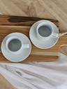 [AAC729.0] SET X6 TAZAS DE CERAMICA BLANCA LISA CON PLATO - eCommerce 3
