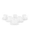 [AAC729.0] SET X6 TAZAS DE CERAMICA BLANCA LISA CON PLATO - eCommerce 4