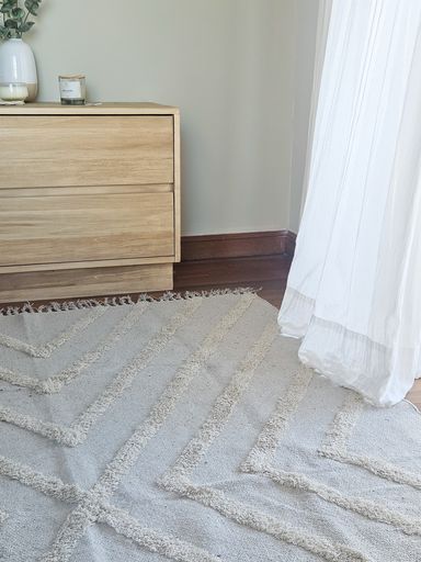 [AAE906] ALFOMBRA 120 X 180 CM BASE TEJIDA CON X CONCÉNTRICAS GRIS - eCommerce 4