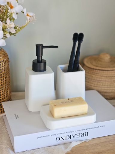[AAH249] Set de Baño 3 Piezas Plain Blanco - eCommerce 3