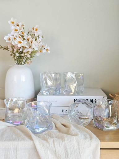 [AAH144] Set x 6 Vasos Vidrio Perlados Irregulares - eCommerce 3